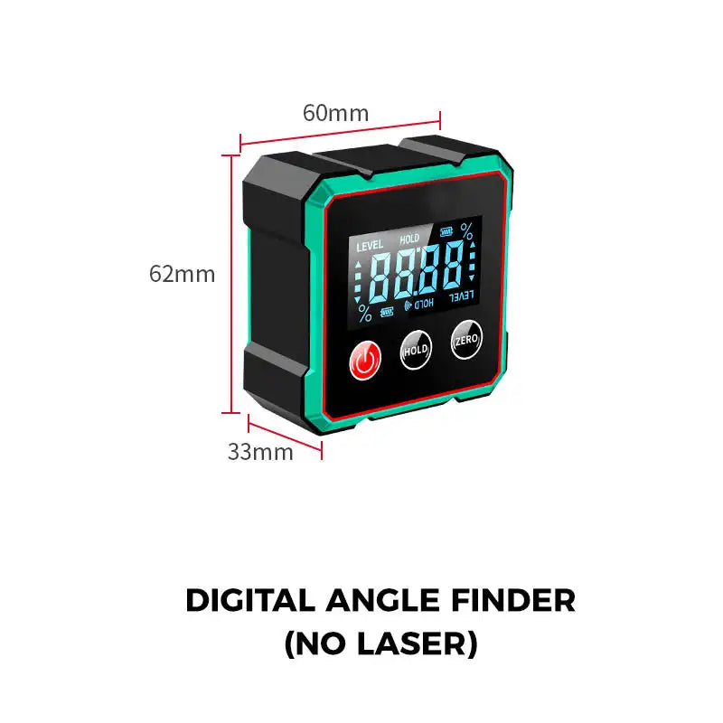 4-Side Magnetic Digital Angle Gauge with Laser