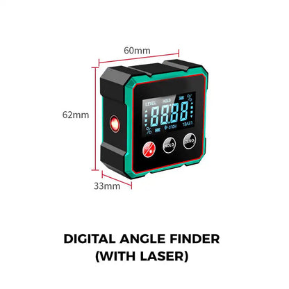 4-Side Magnetic Digital Angle Gauge with Laser