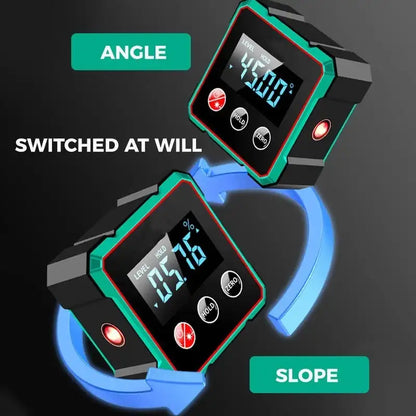 4-Side Magnetic Digital Angle Gauge with Laser