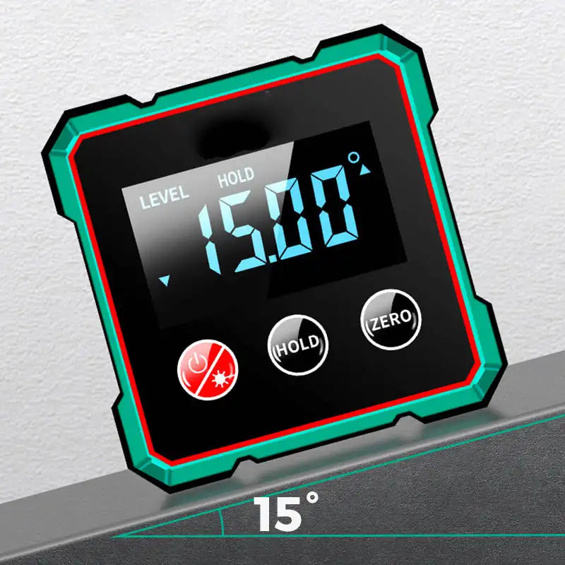 4-Side Magnetic Digital Angle Gauge with Laser