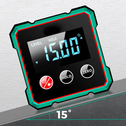 4-Side Magnetic Digital Angle Gauge with Laser